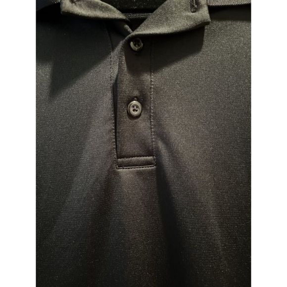George Mens Polyester Black Cooling Polo Shirt Size Large - Picture 2 of 4
